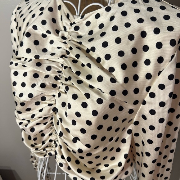 Keepsake The Label NWT Monroe Long Sleeve Black And Crème Polka Dot Top Sz M - Picture 6 of 11